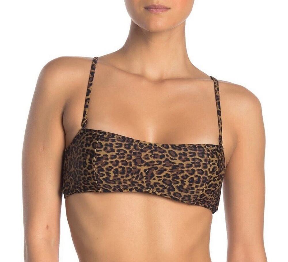 NWOT Kendall + Kylie Bandeau Leopard Cheetah Swim Top Size Med ($120 New)